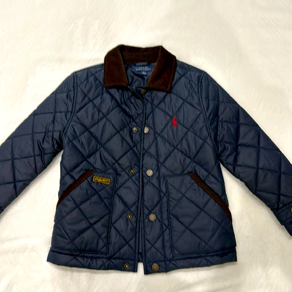 Polo Ralph Lauren Boys Lightweight Puffer Jacket with h buttons. Size 6. Navy.
